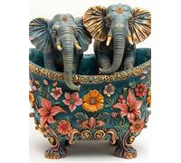 Diamond Painting éLéPhant Diamond Painting Adulte Fleur, Peinture Diamant, Tableau Diamant Adulte Enfant Bricolage 5D Carré Strass Broderie Artisanat Kits Murale Décoration Cadeau 30x40cm E-7I12