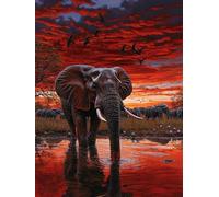 Diamond Painting Éléphant Diamond Painting Enfant, Peinture Diamant Forêt Diamant Kit Bricolage Adulte Complet Cristal Débutant Art Set pour Decoration Maison Murale, Cadeau Femme 60x80cm, Model611