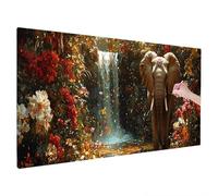 Diamond Painting Éléphant, DIY Diamond Painting Adulte Fleur Motif, Peinture Diamant Adulte Kit, Point de Croix Loisirs Créatifs Adultes Kit pour Noel Decoration Murale, Cadeau Femme 180x70cm S-98