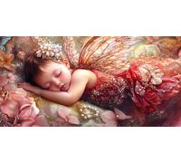 Diamond Painting Elfe Diamant Painting Adulte, Peinture Diamant Fleur Broderie Diamant Kit Complet, Cristal Strass Point de Croix Painting pour Decoration Maison Chambre Murale, Cadeau 30x60cm -4152