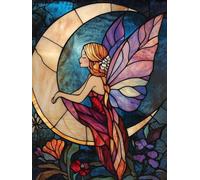 Diamond Painting Elfe lune, 5D Diamant Complet Kits Activité Manuelle Adulte, DIY Diamond Art Kits Strass Point de Croix Painting, Diamont Peinture Cristal Débutant pour Maison Décor 60x80cm s-787