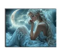 Diamond Painting Elfe Lune Kit Diamond Painting, Loisirs Créatifs Adultes, Activité Manuelle Enfant, Point de Croix Broderie Kit, Automne Tableau Decoration Murale, Halloween Decoration 25x35cm W-l-69