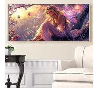 Diamond Painting Elfes Diamond Painting Enfant, Peinture Diamant XXL Fille Peinture Diamant Adulte, 5D Loisirs Créatifs Adultes Cristal Art Set pour Decoration Maison Murale, Cadeau, 80x160cm,Model179