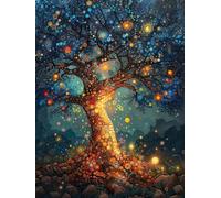Diamond Painting Enfant Arbre De La Vie, 5D Diamond Painting Adulte Grand Format Paysage Kit Broderie Diamant Kit Complet Carré, Peinture Diamant Loisirs Créatifs Adultes ,Cadeau Femme 80x100cm 1-AJ26