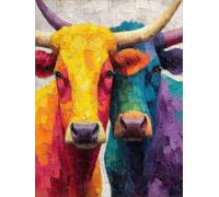 Diamond Painting Enfant Bœuf, 5D Diamond Painting Adulte Grand Format Animal Kit Diamant Kit Complet Rond, Peinture Diamant Point de Croix Peinture Loisirs Créatifs Adultes ,Cadeau 30x40cm 4-M143