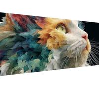 Diamond Painting Enfant Chat, 5D Painting Diamant Grand Format Animal DIY Loisirs Créatifs Adultes Kit Broderie Diamant Kit Complet Rond Drill Peinture Adulte Murale Décoration, Cadeau 80x160cm N-1653