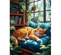 Diamond Painting Enfant Chat, Diamond Painting Jardin Kit Complet, DIY Activité Manuelle Adulte, 5D Peinture Diamant Enfant, Canevas Diamant 40x50cm, Loisirs Creatif Cadeaux Décoration Maison C3-826