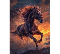 Diamond Painting Enfant Cheval, Diamond Painting Animal Kit Complet, DIY Activité Manuelle Adulte, 5D Peinture Diamant Enfant, Canevas Diamant 20x30cm, Loisirs Creatif Cadeaux Décoration Maison C3-956