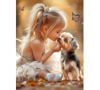Diamond Painting Enfant Fille, Diamond Painting Chien Kit Complet, DIY Activité Manuelle Adulte, 5D Peinture Diamant Enfant, Canevas Diamant 60x80cm, Loisirs Creatif Cadeaux Décoration Maison C3-960