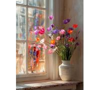 Diamond Painting Enfant Fleur, 5D Diamond Painting Adulte Grand Format Vase Kit Broderie Diamant Kit Complet Carré, Peinture Diamant Peinture Loisirs Créatifs Adultes ,Cadeau Femme 30x40cm E-RE99