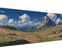 Diamond Painting Enfant Fleur, 5D Painting Diamant Grand Format Montagne DIY Loisirs Créatifs Adultes Kit Broderie Diamant Kit Complet Rond Drill Peinture Adulte Murale Décoration60x120cm J-4F87