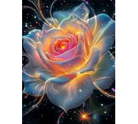 Diamond Painting Enfant Fleurs, Diamond Painting Rose Kit Complet, DIY Activité Manuelle Adulte, 5D Peinture Diamant Enfant, Canevas Diamant 60x80cm, Loisirs Creatif Cadeaux Décoration Maison C3-854