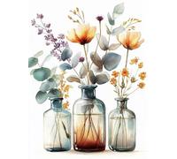 Diamond Painting Enfant Fleurs, Diamond Painting Vase Kit Complet, DIY Activité Manuelle Adulte, 5D Peinture Diamant Enfant, Canevas Diamant 45x60cm, Loisirs Creatif Cadeaux Décoration Maison C3-958