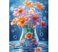 Diamond Painting Enfant Fleurs, Diamond Painting Vase Kit Complet, DIY Activité Manuelle Adulte, 5D Peinture Diamant Enfant, Canevas Diamant 50x70cm, Loisirs Creatif Cadeaux Décoration Maison C3-952