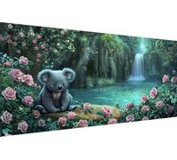 Diamond Painting Enfant Koala, 5D Painting Diamant Grand Format Fleur DIY Loisirs Créatifs Adultes Kit Broderie Diamant Kit Complet Rond Drill Peinture Adulte Murale Décoration, Cadeau 40x80cm U-0226