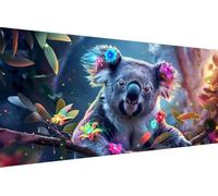 Diamond Painting Enfant Koala, 5D Painting Diamant Grand Format Fleur DIY Loisirs Créatifs Adultes Kit Broderie Diamant Kit Complet Rond Drill Peinture Adulte Murale Décoration, Cadeau 80x160cm Y-LI63