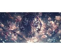 Diamond Painting Enfant Le tigre, Loisirs Créatifs Adultes, La forêt Diamond Painting Adulte Grand Format, DIY Peinture Diamant Kit, 5D Broderie Diamant Kit Complet, Murale Décor, 100x200cm p-424
