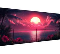 Diamond Painting Enfant Lune, 5D Painting Diamant Grand Format Fleur DIY Loisirs Créatifs Adultes Kit Broderie Diamant Kit Complet Rond Drill Peinture Adulte Murale Décoration, Cadeau 80x160cm 0-9318