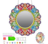 Diamond Painting Enfant Miroir de Bricolage Cadeau pour Fille 5 6 7 8 9 10 11 12 Ans Activité Manuelle 5D DIY Mandala Diamant Peinture Kit Jouet Loisirs Créatifs Décoration pour Anniversaire Fête