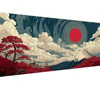 Diamond Painting Enfant Montagne, 5D Painting Diamant Grand Format Soleil DIY Loisirs Créatifs Adultes Kit Broderie Diamant Kit Complet Rond Drill Peinture Adulte Murale Décoration40x80cm O-U424