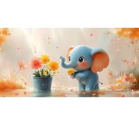 Diamond Painting Enfant Petit éléphant, Loisirs Créatifs Adultes, Animaux Diamond Painting Adulte Grand Format, DIY Peinture Diamant Kit, 5D Broderie Diamant Kit Complet, Murale Décor, 30x60cm p-765