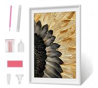 Diamond Painting Enfant Plume Jaune Diamant Painting Kit Complet, Peinture Diamant Artisanat Strass Broderie Point de Croix Peinture pour Adultes Enfants, Décoration Intérieur 80x100 cm PJY3101 5-A
