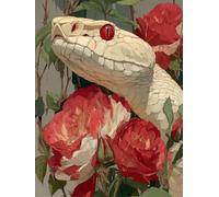 Diamond Painting Enfant Serpent, 5D Diamond Painting Adulte Grand Format Fleur Kit Broderie Diamant Kit Complet Carré, Peinture Diamant Peinture Loisirs Créatifs Adultes ,Cadeau Femme 40x50cm 9-R358