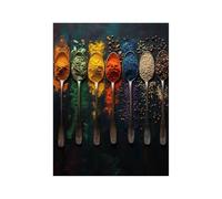 Diamond Painting Épices Strass Peinture Numero Adulte Cuillère Cristal Art Canevas Kit Complet Adulte 135x100CM, Full Drill Kit Broderie Peinture Diamant pour Decoration Maison Cadeau Femme 258-1301