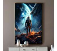 Diamond Painting Espace, Peinture Diamant Adulte Enfant DIY 5D Diamant Painting Mystère Broderie Diamant Kit Complet, Full Accessoires Diamant Art Point de Croix pour Décoration Murale 60x70 cm R175