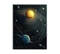 Diamond Painting Espace Planète Mosaique Loisir Creatif Kit, Diy Diamond Point de Croix Broderie, Cristal Art Kit Peinture Diamant, Automne Halloween Decoration Murale, Cadeau de Noel 60x80cm W-l-420