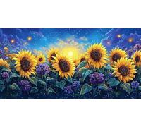 Diamond Painting Été, Tournesol 5D DIY Diamond Painting Adulte Enfant Débutants, Diamond-painting Peinture Diamant Broderie Diamant Strass Point de Croix pour Décoration Murale Maison 40x80cm F569