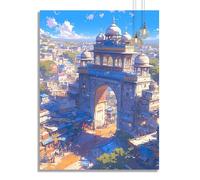 Diamond Painting Europe Du Nord Diamond Painting Adulte L'Architecture Broderie Diamant Grand Format 35x40cm DIY 5D Strass Peinture Diamant Cristal Puzzle Loisirs Créatif Adultes, Décoration z502f