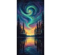 Diamond Painting Fantasmes, Forêt de montagne Diamond-Painting Noel, Peinture Diamant Adulte Débutant, Activite Manuelle Adulte, Loisirs Créatifs, Diy Canevas Enfant, Maison Décor 55x110cm W-490