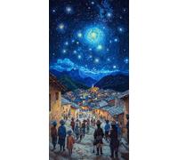 Diamond Painting Fantastique, Lumière Diamond Painting Adulte Enfant Débutants, Diamond-painting Peinture Diamant Broderie Diamant Strass Point de Croix pour Décoration Murale Maison 60x120cm R-248