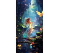 Diamond Painting Fée Arc Ciel Peinture Diamant Painting adultes/enfant,Broderie Diamant Kit Complet 5d Diamant Strass Cristal Point de Croix Broderie DIY Kit pour Salon Chambre Décoration 30x60cm y492