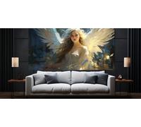 Diamond Painting Fée des anges Diamond-Painting Broderie Diamant Kit Complet, 5D Peinture Diamant Adultet Diamant Painting, DIY Diamond Dot Craft pour Salon Chambre DéCoration Murale 50x100 cm,E576