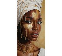 Diamond Painting Femme, 5D Afrique Diamond Painting Adulte, Peinture Diamant Debutant, Loisirs Créatifs Adultes, DIY Diamant Strass Point de Croix Paintings Pour Décoration Chambre 50x120 cm 0u-373
