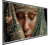 Diamond Painting Femme Africaine Diamond Painting Adulte, 5D Peinture Diamant Abstrait Activité Manuelle Adulte Bricolage 5D Carré Strass Point de Croix Kit pour Decoration Murale 90x210cm w-5687