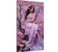 Diamond Painting Femme Diamond Painting Adulte, 5D Peinture Diamant Enfant Canevas Kit Complet Adulte Débutant Ronde Cristal Diamant Art Set pour Décoration Murale Maison Cadeaux 30x50 cm Fleur c-474