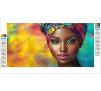 Diamond Painting Femme Diamond Painting Adulte Grand Format 80x160cm Afrique Broderie Diamant Accessoires Complet, 5D Peinture Diamant Art Crafts Point de Croix Peinture Kit, Decoration Maison G1-691