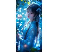 Diamond Painting femme, Fleurs de lotus Diamond-Painting Noel, Peinture Diamant Adulte, Activite Manuelle Adulte, Loisirs Créatifs Adultes, Diy Kit Complet Canevas, Maison Décoration 60x120cm W-712