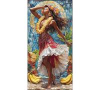 Diamond Painting Femme Kit Diamond Painting Adulte Fleur Peinture Diamant Activité Manuelle Adulte Broderie Diamant 5D DIY Full Drill Rond Strass Artisanat Kits pour Murale Décoration 40x80cm K-4M222G