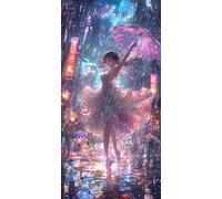 Diamond Painting Femme, Lumière 5D DIY Diamond Painting Adulte Enfant Débutants, Diamond-painting Peinture Diamant Broderie Diamant Strass Point de Croix pour Décoration Murale Maison 20x40cm R-352