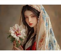 Diamond Painting Femme Peinture Diamant Fleur Diamond Painting Adulte, 5D DIY Broderie Diamant Point de Croix Loisirs Créatifs Adultes Artisanat Kit pour Tableau Decoration Murale, 90x120cm, Model 949