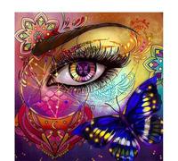 Diamond Painting Femme yeux visage,5D DIY Broderie Diamand Painting Kit Complet Adultes Enfants Cristal Strass Point de Croix Diamant Peinture Maison Murale Décoration Round Drill,90x90cm
