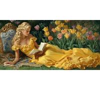 Diamond Painting Femmes XXL DIY Diamond Painting Grand Format 100x200cm Adulte Activité Manuelle 5D Jaune Diamant Loisirs Créatifs Broderie Diamant Complet Artisanat Accessoires Décor Murale f-777