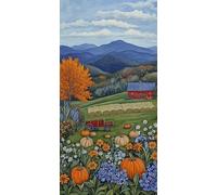 Diamond Painting Ferme, 5D Diamond Painting Adulte Grand Format Fleur Kit Broderie Tableau Diamant Complet Rond, Loisirs Créatifs Adultes Diamant Point de Croix Peinture, Cadeau Femme 40x80cm T-2N671G