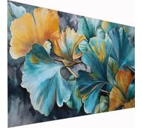 Diamond Painting Feuille de ginkgo, usine Diamond Painting Adulte Enfant Kit, 5D Grand Kit Peinture Diamant Broderie Diamant Carré Complète Kit Complet pour Adultes Activité Créative 30x60cm Z1-894