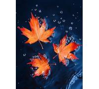Diamond Painting Feuille d'érable eau, Diamond Painting Adulte Enfant, DIY Peinture Diamant 80x110 cm, 5d Complet Diamant Kit, Strass Point de Croix Cristal Art pour Décoration Femmes Cadeaux 0b-185