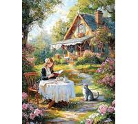Diamond Painting Fille, 5D Kit Complet Diamond-Painting Chat, Loisirs Créatifs Adultes, DIY Canevas Enfants Débutant, Point de Croix Cristal Peinture Diamant, Décoration Maison de Noël 45x60cm Q-628
